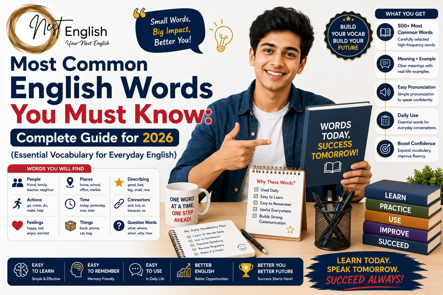 Most Common English Words You Must Know Complete Guide for 2026 (Essential Vocabulary for Everyday English)